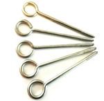 5 x Screw in Vine Eye Hooks 100mm Heavy Duty Stainless Steel Netting Ring Garden