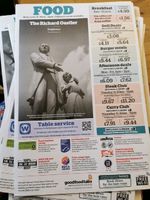 WETHERSPOON,  THE RICHARD OASTLER, BRIGHOUSE  menu card