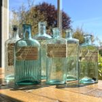 6 x Old Fashioned Winton & Eccles Glass Bottles Vintage Medical Décor Glass
