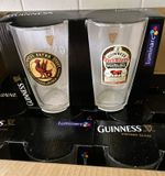 Set Two Guinness Straight Pint Size Glasses Vintage. Man's Cave. New old Stock