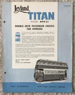 LEYLAND Titan OPD2/1 Double Deck Passenger Chassis Sales Brochure Jul 1949  611B