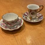 Mayfair Museum Of Miniature, Pair of Mini Porcelain Tea Cups & Saucers, VGC