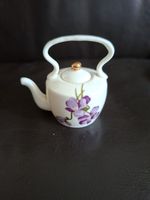Vintage Lu Pao Miniature Teapot – Floral Accent, Gold Trim – Fine Bone China
