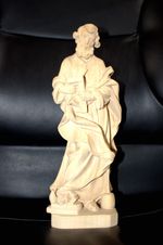 11.5" HAND CARVED WOOD PATRON SAINT JOSEPH THE CARPENTER FIGURE STATUE SCULPTURE