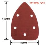 5Hole Sanding Disc Sheet Triangle Mouse Sandpaper Hook and Loop Pad 40-2000 Grit