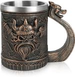Viking Tankard Stainless Steel Beer Mug 600ml with Handle â Style 2
