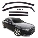 Wind Deflectors Fits Audi A4 B8 2009-2015 Saloon 4-Pcs Set Tinted Black