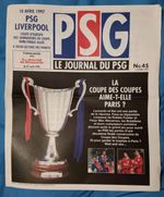 Paris St Germain V Liverpool Programme Newspaper Cup Winners Cup Semi-Final 1997