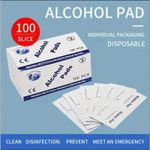 100pcs YNR Antibacterial Alcohol Wipes Swabs Sachet Pads Antiseptics First Aid