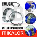 Single Ear Hose Clamps Mikalor O Clips Zinc Plated Steel Fuel Air Pipe Crimp
