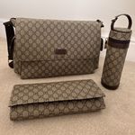Monogram Baby Changing Bag w/ Mat & Insulated Bottle Pocket