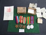 5 WW2 MEDALS & 1st ARMY BAR / MID TO MAJOR R F B PRIOR 8th ROYAL SCOTS (CHELSEA)