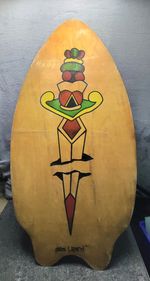 Skim Lizard Wooden Skimboard Vintage 90s Swallow Tail Surf Board Water Sports