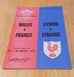 Wales v France 1978 5 Nations Match Programme. 18th March 1978