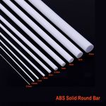 White 1mm - 15mm ABS Styrene Plastic Strip Tube Round Bar Rods Bar 250mm Length