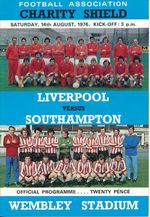 FA CHARITY SHIELD 1976 Liverpool v Southampton - score recorded neatly inside