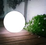 Solar Garden Ball Light Lamp White Globe LED Decorative Lawn [4 Sizes] Patio UK