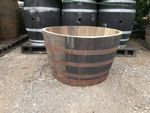 EXTRA LARGE OAK HALF BARREL WATER TIGHT FEATURE LILLY POND TUB RUSTIC ICE BUCKET