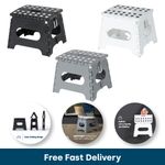 LIVIVO 9 Inch Folding Step Stool Non Slip Foldable 150kg Black White Grey