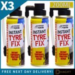 3 x BICYCLE BIKE TYRE FIX 200ML INSTANT SEAL & INFLATE FAST PUNCTURE REPAIR KIT