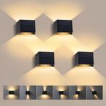 4X Solar Wall Lights Sconce Light Up Down LED Outdoor Garden Fence Lamps IP65