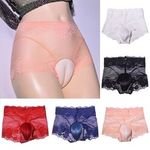 Mens Crossdresser Camel Toe Panties Hiding Gaff Thong Lace High Waist Underwear