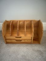 Vintage Solid Pine Wooden Desk Office Organiser Desk Tidy Shelf