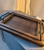 Set Of 2 Stunning Rustic Wooden Home Decor Trays