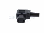 Black C13 Left Angle Rewirable IEC. 10 Amp