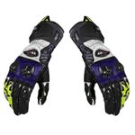 LS2 Feng Leather & Textile Motorcycle Racing Gloves Carbon Knucle Black / Blue