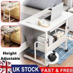 Height Adjustable Mobile Over Bed Table Hospital Aid Laptop Rolling Desk UK