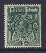 Falkland Islands GV 1921 3s Slate green. MNH? SG80. Cat £100.