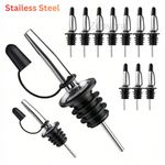 1/12 Pcs Stainless Steel Oil Bottle Pourer Wine Olive Oil Dispenser Spout