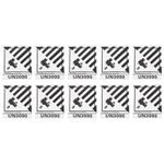 100 Pack UN3090 Battery Stickers Caution Warning Labels for Battery Black White