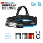 IMALENT HT70 LED Headlamp 3500 Lumen Rechargeable Handheld Torch - Black