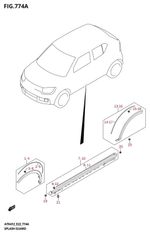 Suzuki Genuine Clip SWIFT AZG413D Outer Body Splash Guard 83717-79J00-000