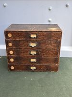 Vintage East-Light Vertilok 5 Drawer Filing Cabinet Faux Crocodile Leatherette