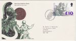 GB Stamps First Day Cover Definitive, high value  £10 Britannia, penny SHS 1993