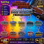 Pokemon TCG Scarlet & Violet Destined Rivals Holographic Binder Tag Keychain