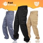 SSS® Mens Safety Cargo Work Trousers Workwear Heavy Duty Utility Working Pants