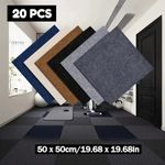 20x Carpet Tiles 50x50cm Carpet Floor Tiles Non-Slip Flooring Rugs for Home NEW