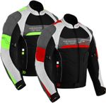 Mens Motorbike Motorcycle Biker Waterproof Textile Armoured CE Racing Jacket UK
