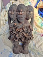 Rare three headed Bakongo Statue
