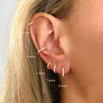 5-9MM Round Huggie Small Cubic Zirconia 925 Sterling Silver Ear Hoop Earrings