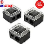 3pc Makeup Pencil Sharpener Dual Hole Cosmetic Eyeliner Lip Brow UK Tool