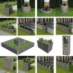 Garden Gabion Raised Planter Landscaping Bed Rock Pot Basket Galvanised Steel UK