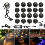 10-50Pcs 35mm Black Half Moon LED Deck Lights Garden Outdoor Lighting Warm White