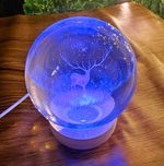 Large Stag Crystal Ball LED Light Colour Changing Christmas Globe Decoration