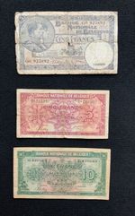 Belgium banknotes - Three Banknotes