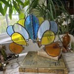 Vintage Stained Glass Wall Hanging Baloons 2d Bohemian Whimsy